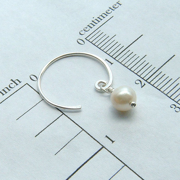 Pearl Open Hoop Earrings