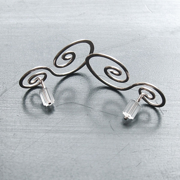 silver swirl earring backs